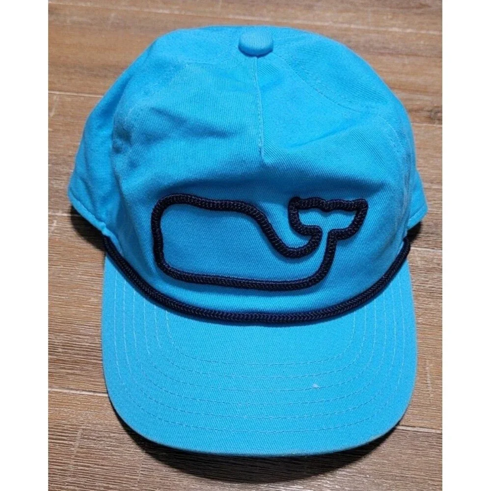 Vineyard Vines Light Blue Youth Hat Boys Snapback Cap BIG WHALE LOGO Age 0-9